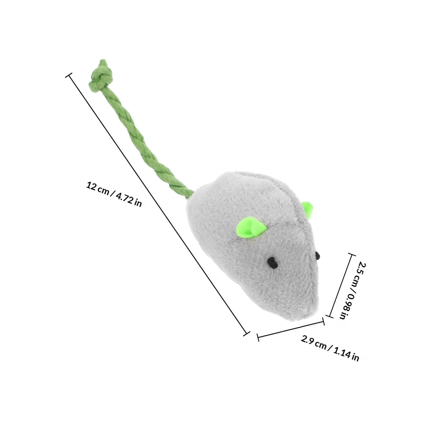 

4Pcs Realistic Mouse Cat Chew Teether Interactive Entertaining Indoor Simulation Chase Catch Pet Play Rat Chasing білий
