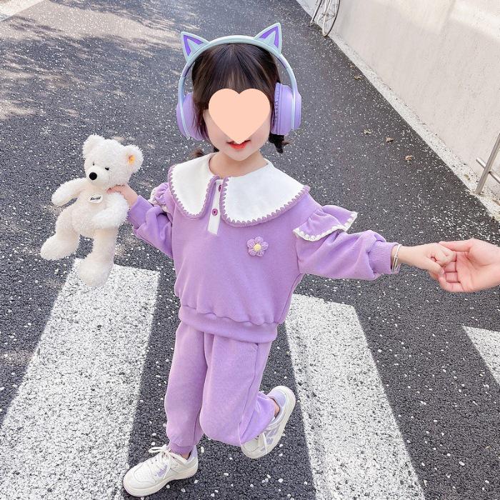 

Корейский милый кукольный воротник, состоящий из двух частей, для девочек - весна/осень 140 cm фиолетовый