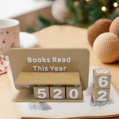 Böcker Lästa i År Bokläsningsspårare 3D-tryckt Biblioteksdekor Prydnad Slitstark Bokräknare Skylt Anmäl Upp till 999 Böcker