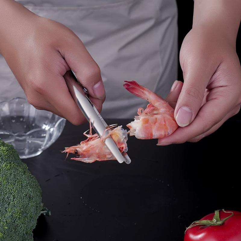 304 Stainless Steel Shrimp Deveined Device - Ergonomic Fishbone Design, Easy Shell Removal, Kitchen Seafood Preparation Gadget
