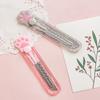 1Pcs Transparent Cat Paw Art Utility Knife Practical Portable Express Box Knife Sharp Blade Paper Cutter Stationery School Supplies