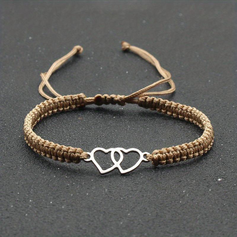Handmade Adjustable Rope Bracelet Heart Bracelet Unisex Couple Gift
