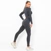 European and American seamless yoga suit women's crescent moon tight elastic long-sleeved running fitness suit women
