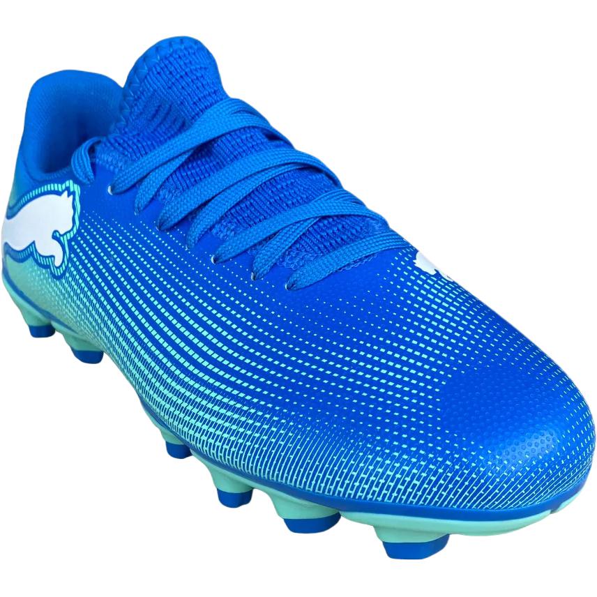 Puma Future 7 Play FG/AG Comfortable Stylish Low Top Kids Soccer Shoes Kids Soccer Shoes Blue Green 10794901