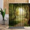 Green Jungle Shower Curtain Summer Forest Tree Bathroom Bath Decoration Home Decor Natural Landscape 3D Living Room Curtains Set