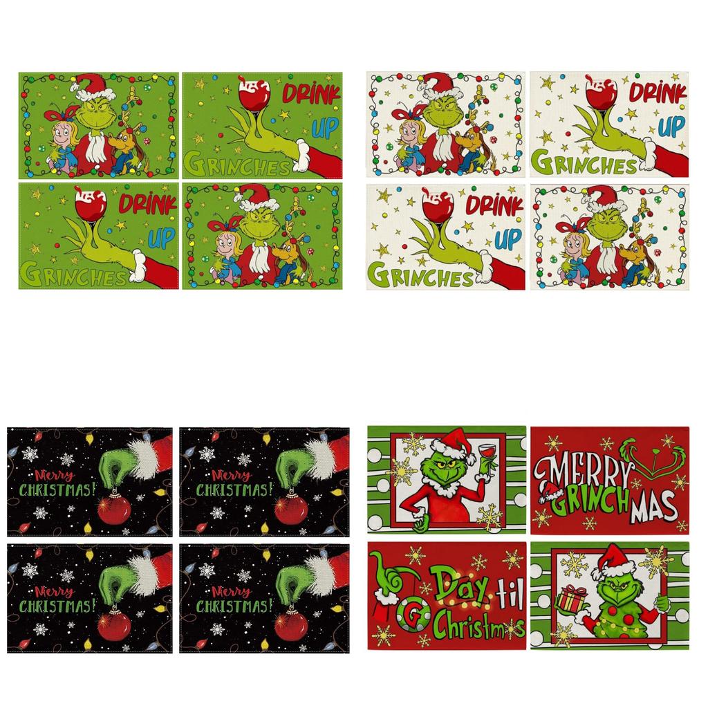 Christmas Linen Placemats Table Mats Kitchen Restaurant Insulation Mats