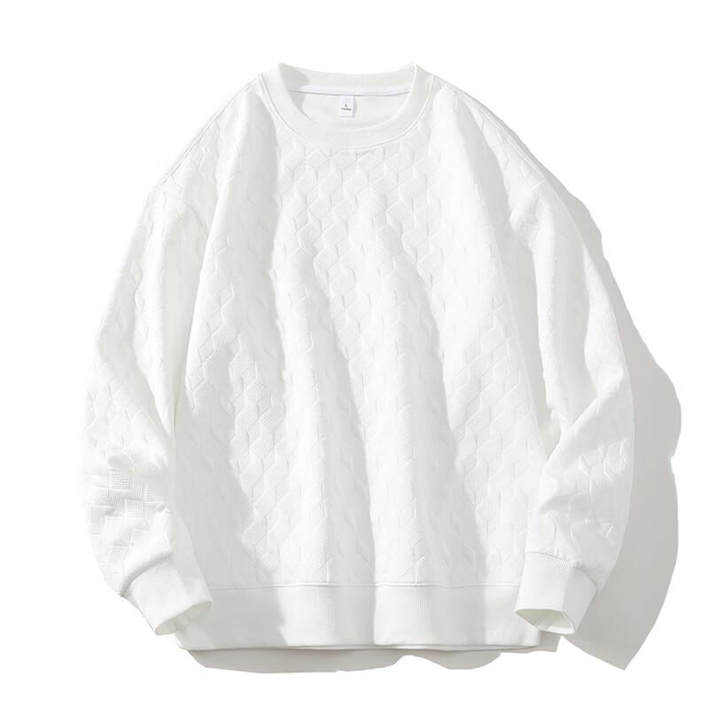 Wassup Sohot Men's Textured Stripe Crew Neck Long-Sleeve Tee