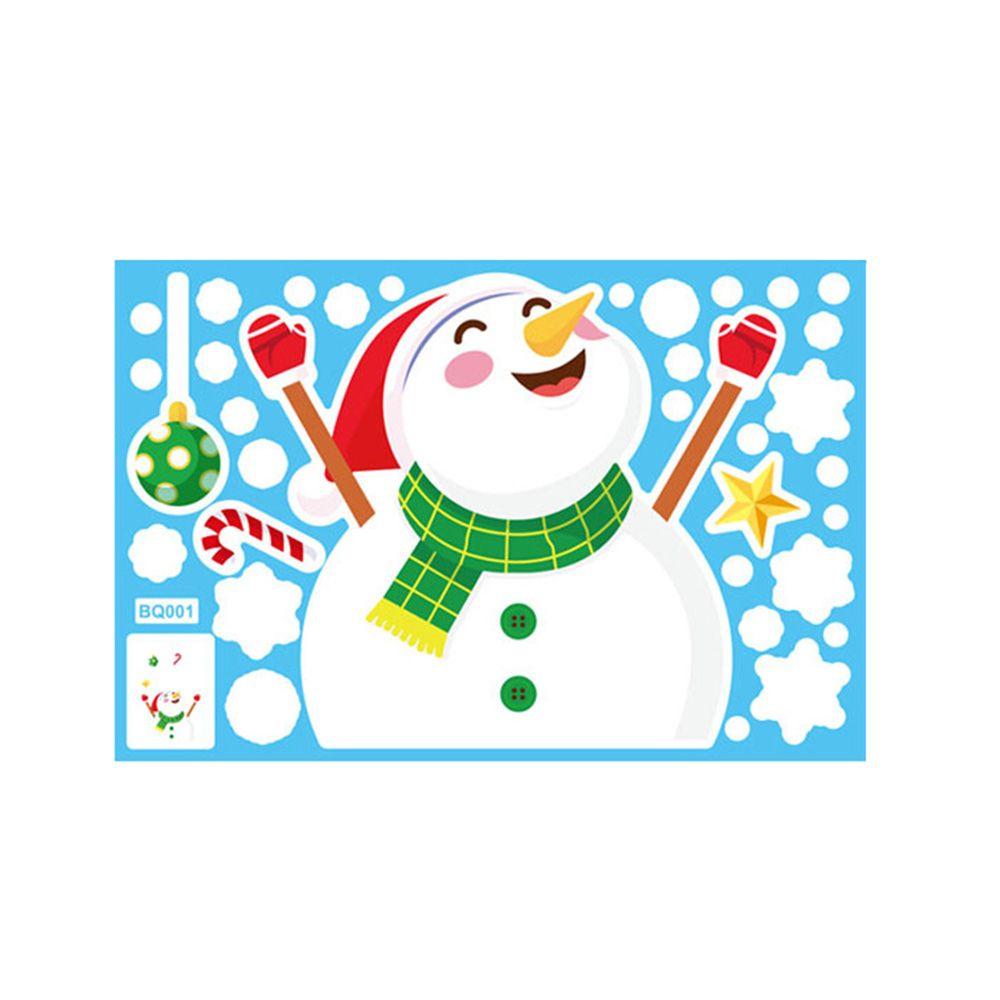Color Merry Christmas Window Stickers New Year Decoration Santa Claus Glass Electrostatic Sticker