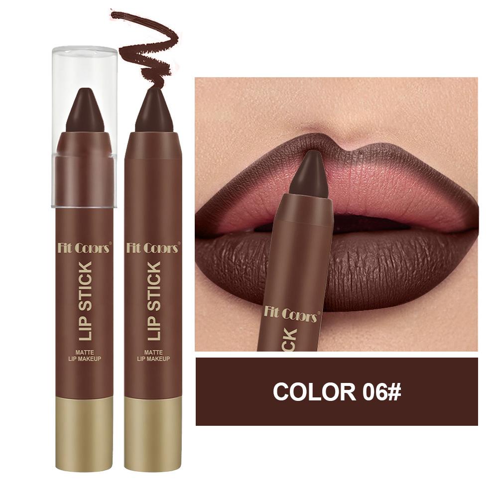 

FIT COLORS Матові губні олівці-лайнери для губ з ефектом м якого туману 6 кольорів Гладкі та пігментовані Неприлипаючі шоколадні губні помади