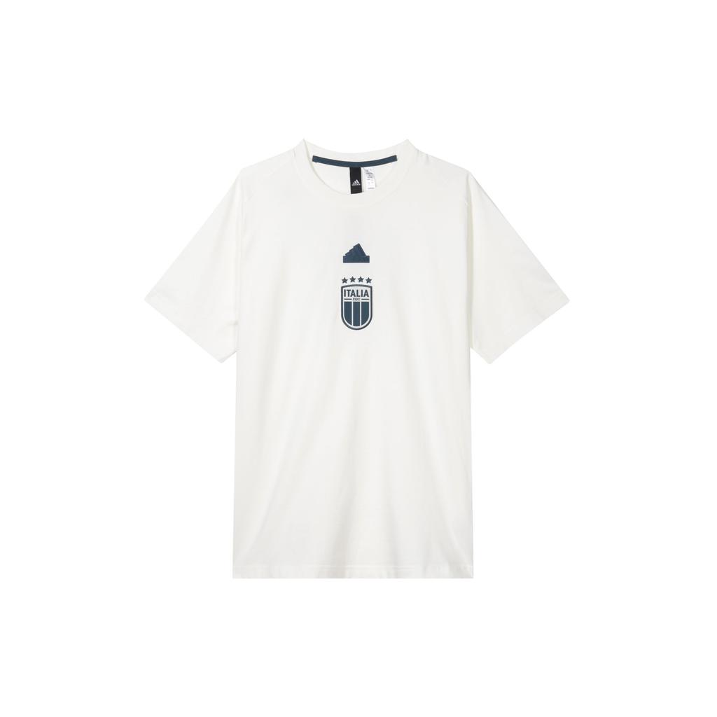 Adidas Italy National Team Football Casual Printed Raglan Sleeve T-Shirt Men Tops White IU2120