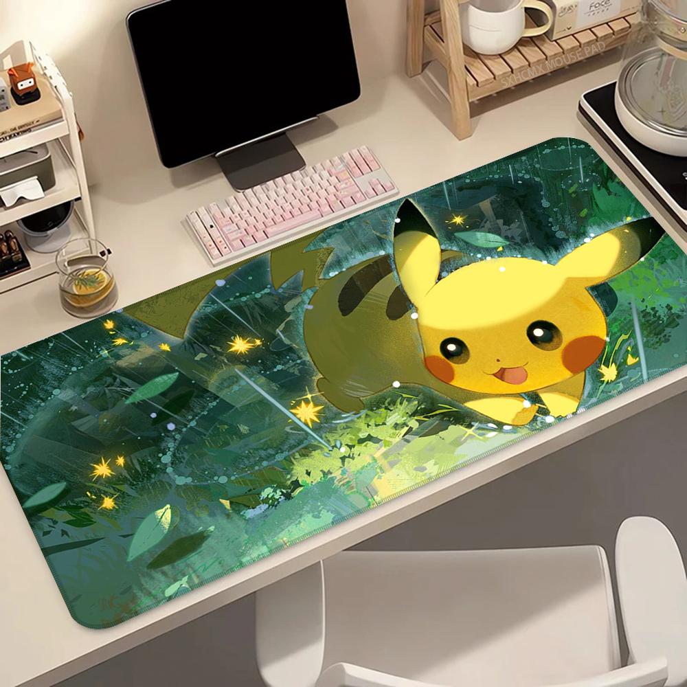 Mouse Pad P-Pokemon Pikachu Lockedge Larger 90x40cm Gaming Accessories Computer Gamer Keyboard Mouse Mat Desk Mousepad For Gift