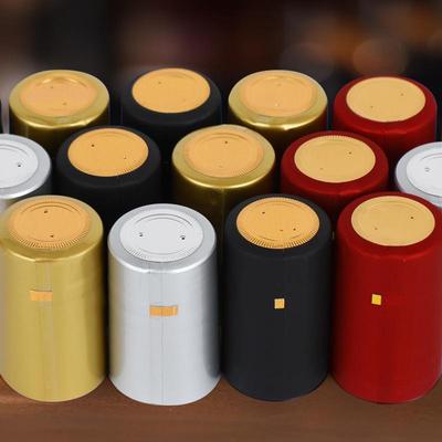 Tapa termorretráctil de PVC para botella de vino tinto con funda de goma de fácil extracción