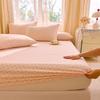 Cotton double-layer yarn printed fitted sheet three-piece set of small floral household bedroom mattress protective cover