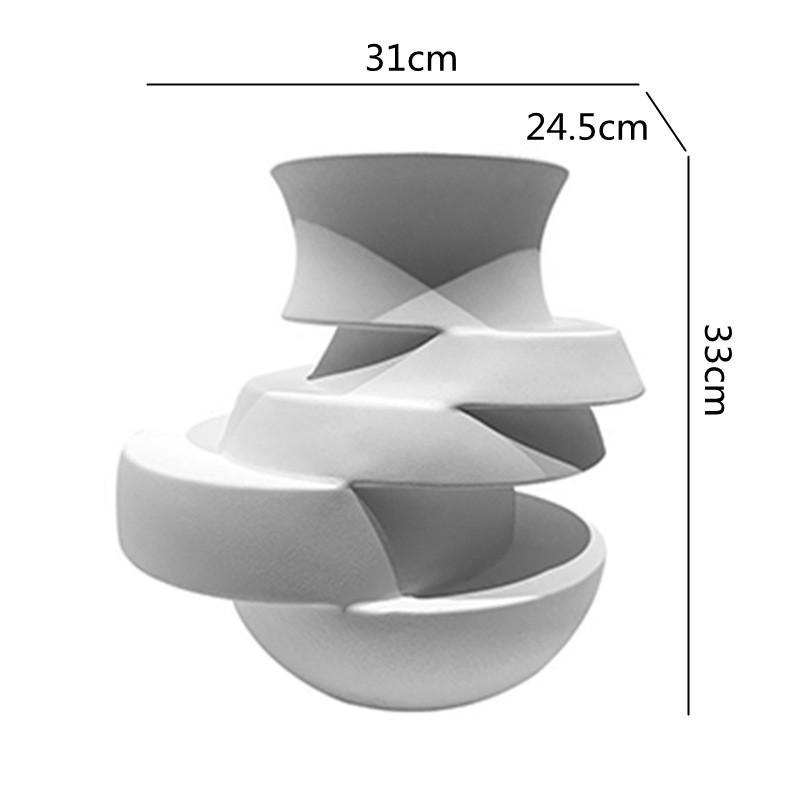 Abstrakte Geometrische Schwarz Weiß Kaskadierende Vase Harzvasen Kunstwerk Dekorationen Blumenarrangements Zubehör Heimdeko