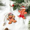 Wooden Gingerbread Man Christmas Tree Ornaments - Hanging Decorations for Home