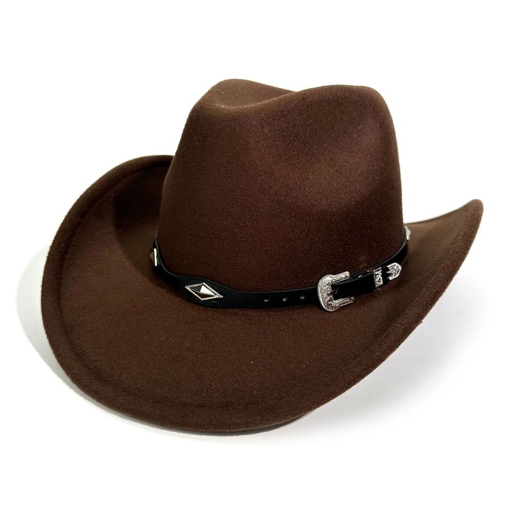 New Western Cowboy Hat Music Party Jazz Hat Autumn and Winter European and American Felt Top Hat