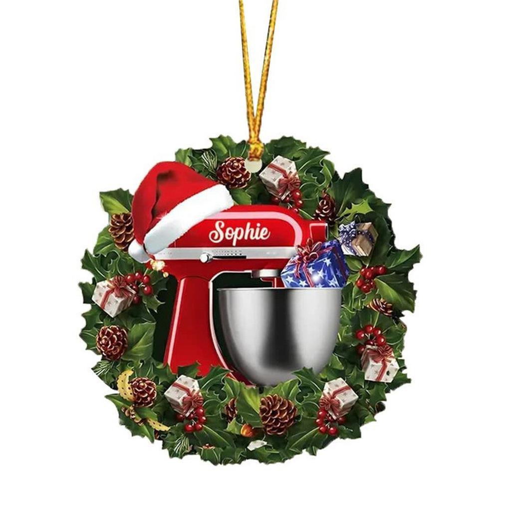 1pcs Christmas Pendant Creative Kitchen Mixer Decoration Christmas Tree Hanging Ornaments Funny Cartoon Family Home Decoration