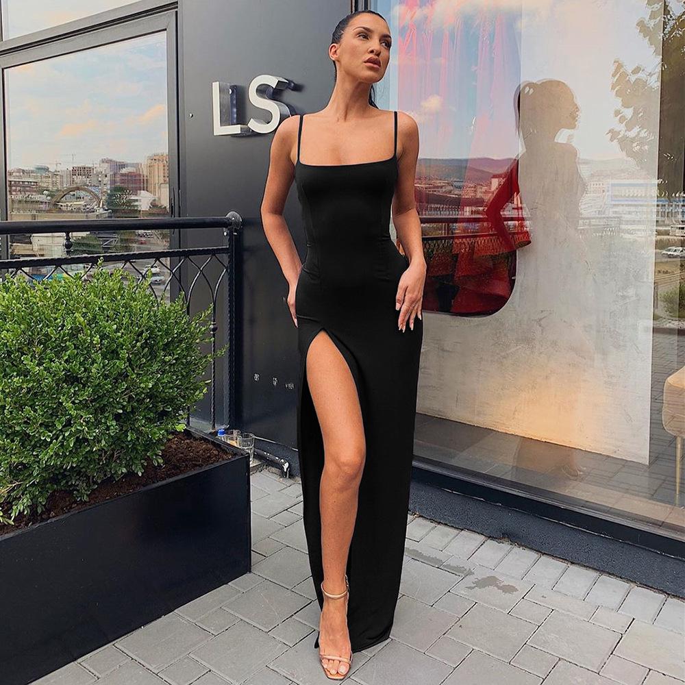 Spring/Summer 2022 Women's Off-Shoulder Backless Slit Dress