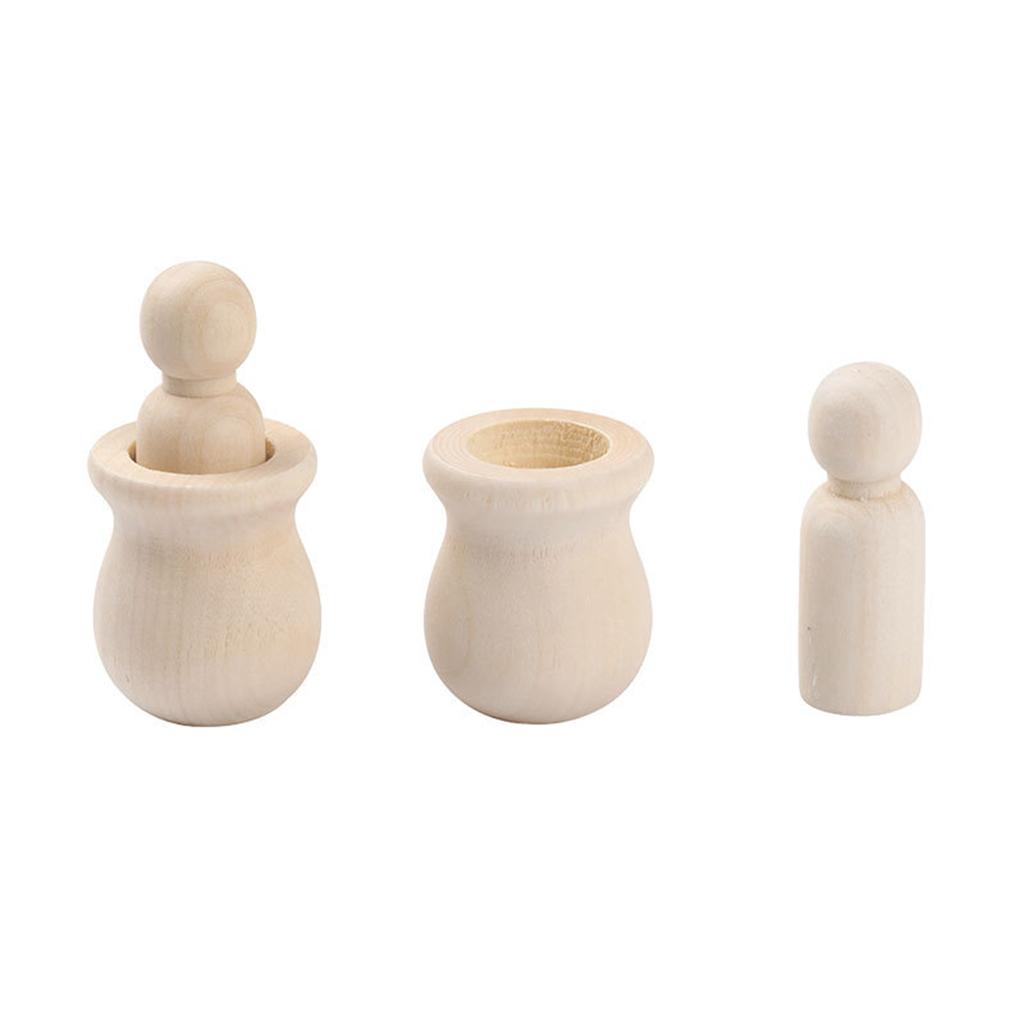 50pcs Peg Dolls Wooden People for Painting, Craft Art Projects, Family DIY Crafts Wedding Party Decor 4 Sizes Blank Doll