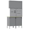 Workbench with Drawers 5 pcs Red Engineered Wood and Steel
