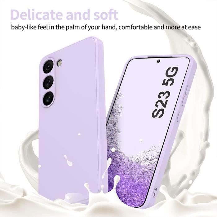 Coque - Booling - pour Samsung Galaxy S23 - Protection Ultra Slim - Anti-Rayures - Violet + 2 Verres Trempés