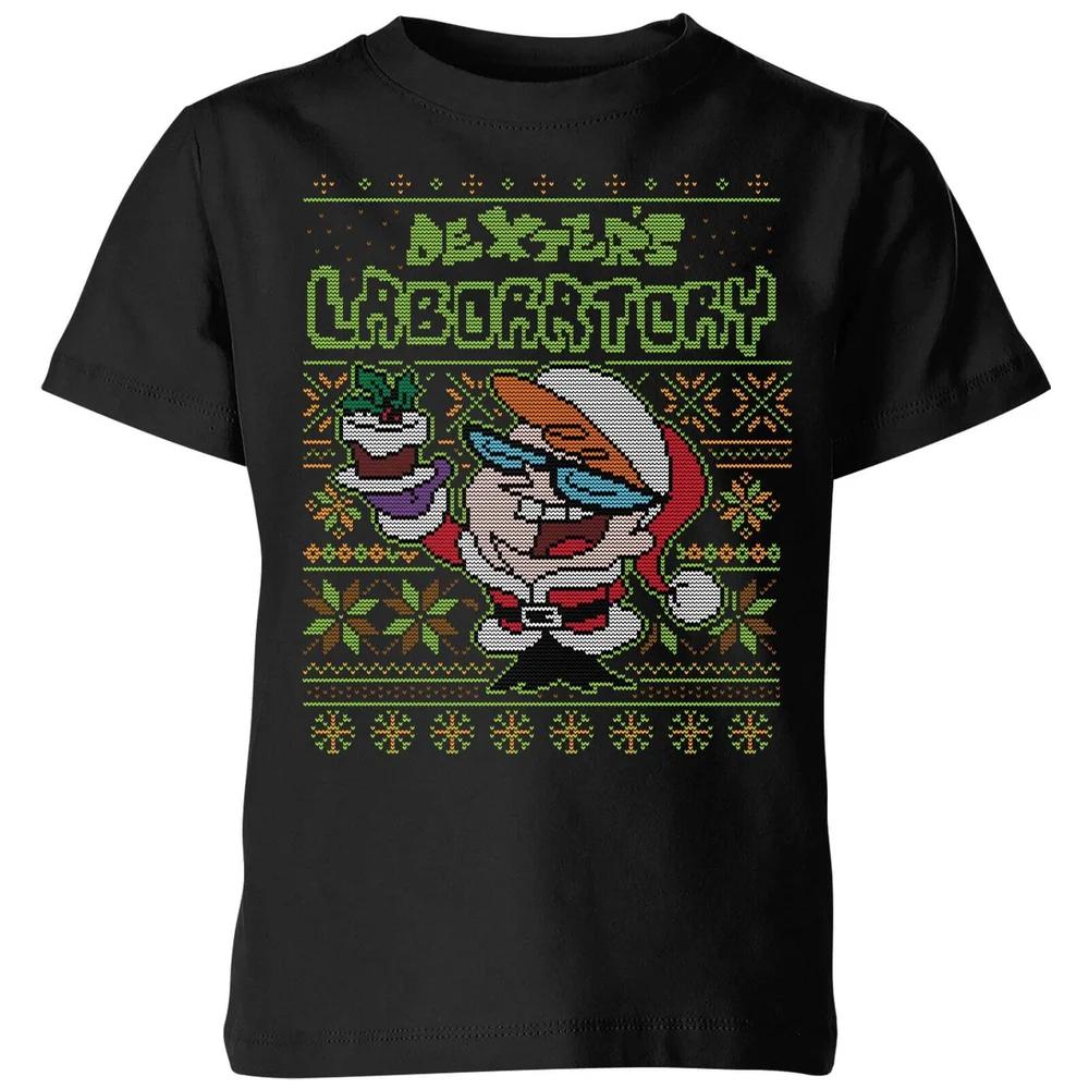 

Dexter s Lab Pattern Kids Christmas T-Shirt - Black - 3-4 Years 120