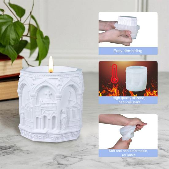 Yousheng Renaissance Silicone Mold DIY Epoxy Resin Candle Holder Storage Cup Mold for Jewelry Plaster Crafts Nordic Style Display Mold
