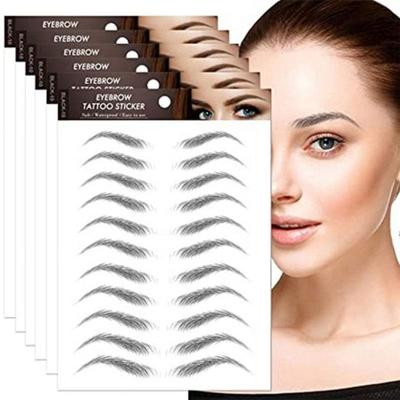 4D Hair-like Waterproof Eyebrow Stickers Eyebrow Transfer Stickers Care Shaping Arch  Stickers For Women (6pc)