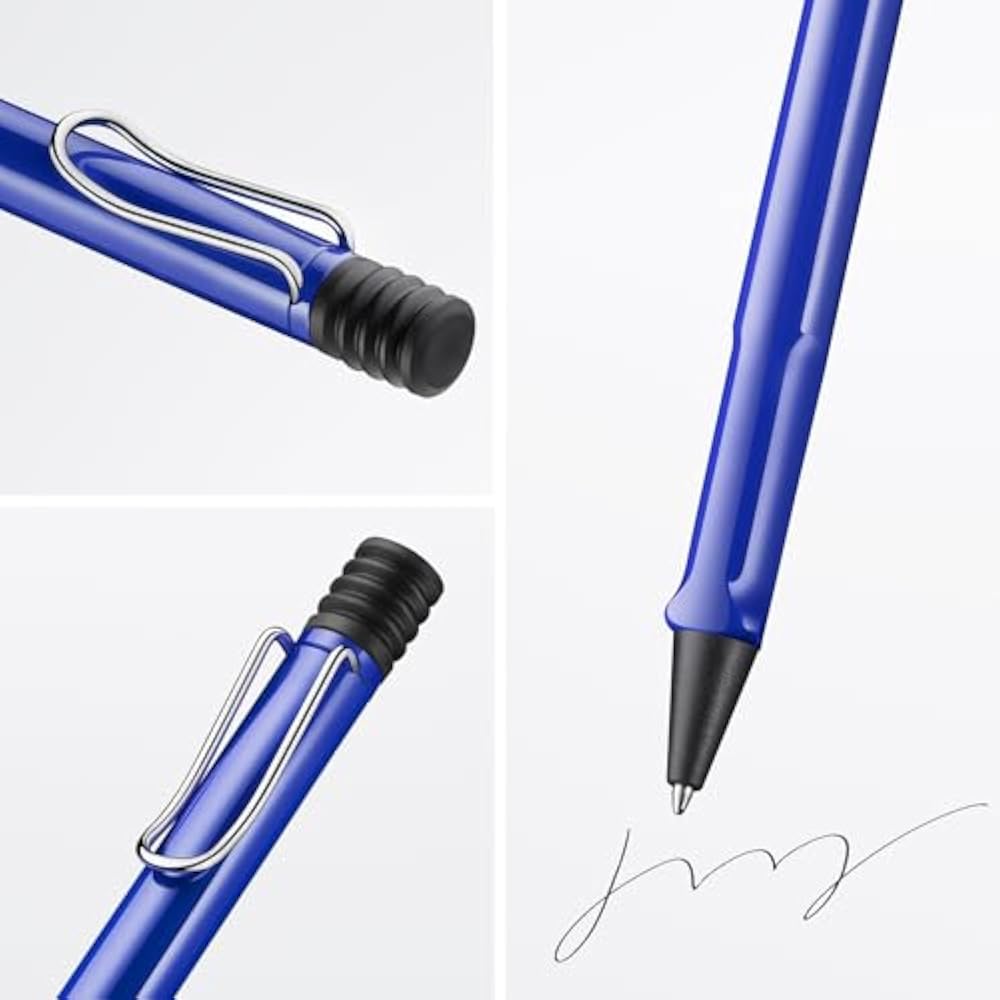 LAMY (Ramy) Safari Blue Ballpoint Pen - Ergonomic Grip Line Width M - Comfortable for Long Writin...