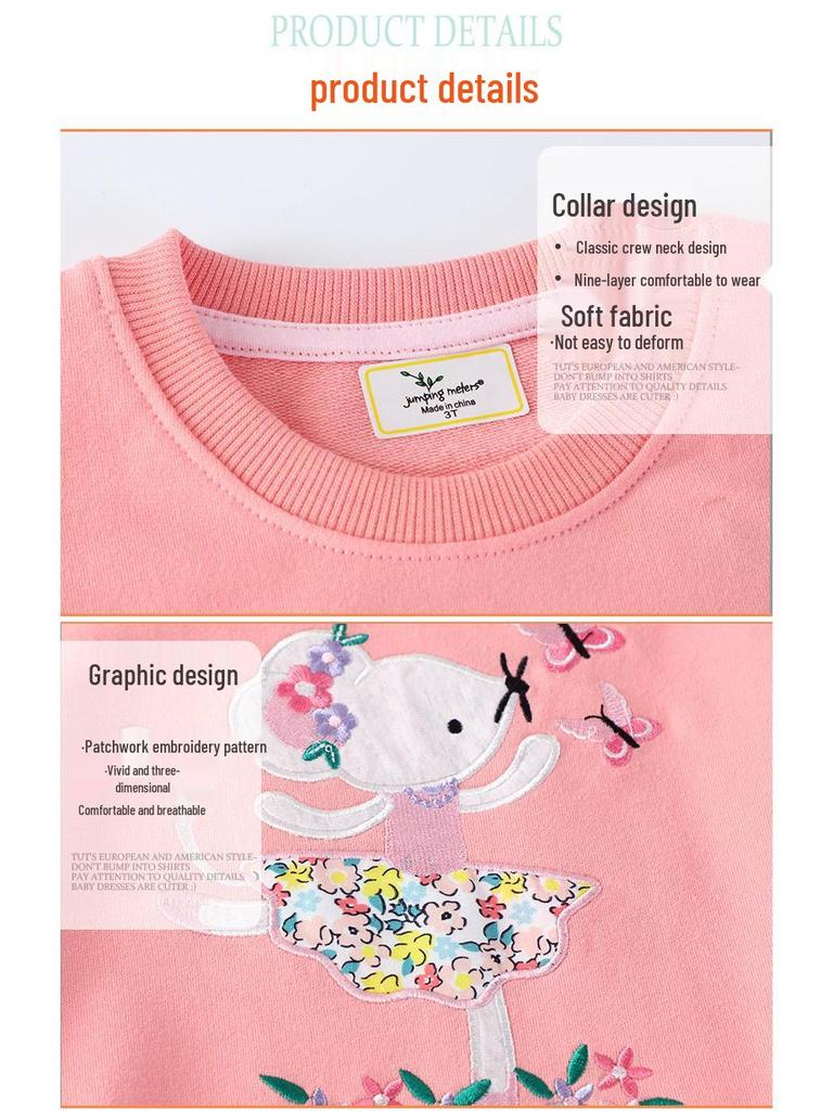 2025 New Style Girls' Spring Sweatshirt - Small & Medium Children's European & American Fashion