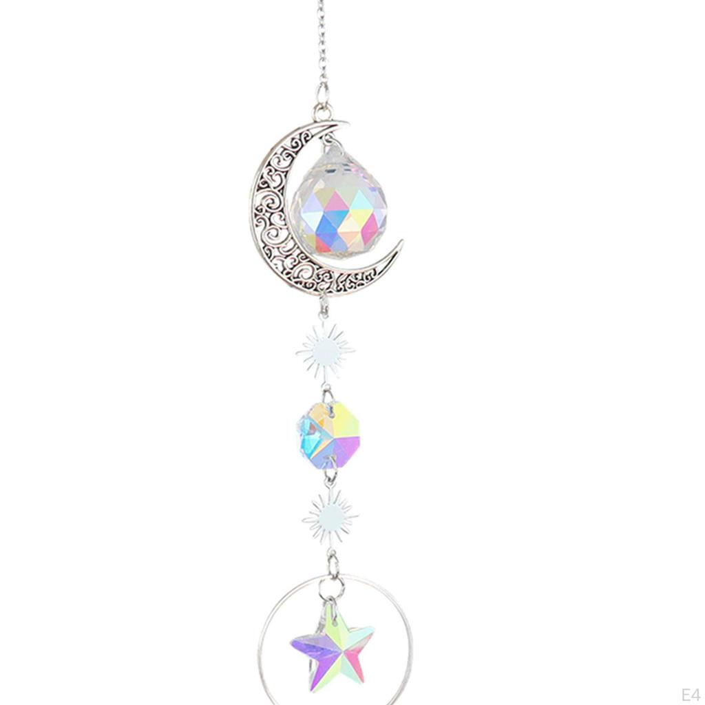 Crystal Hanging Prisms Pendant with Chain Home Decoration Premium Materials Versatile Use up