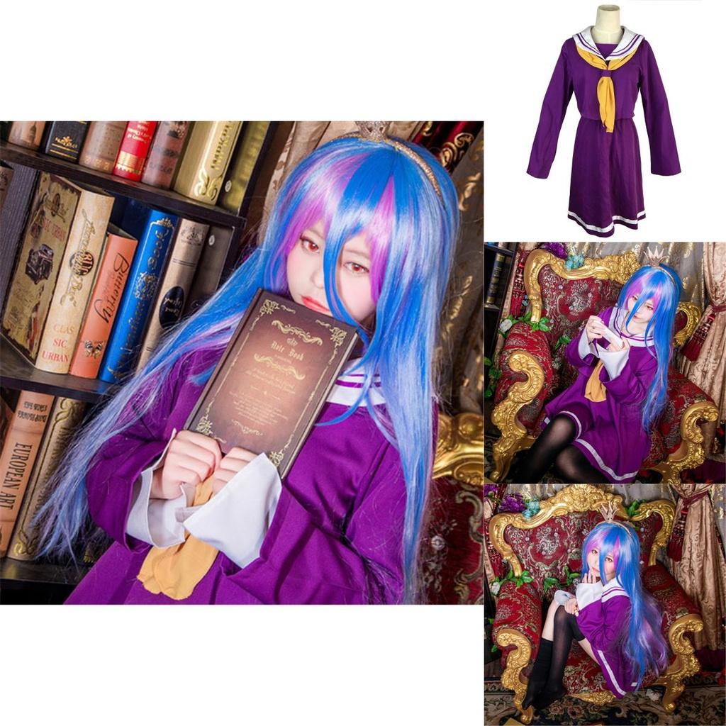 Exquisite No Game No Life Shiro Student Uniform Cosplay Dress Shirt And Tie Set
