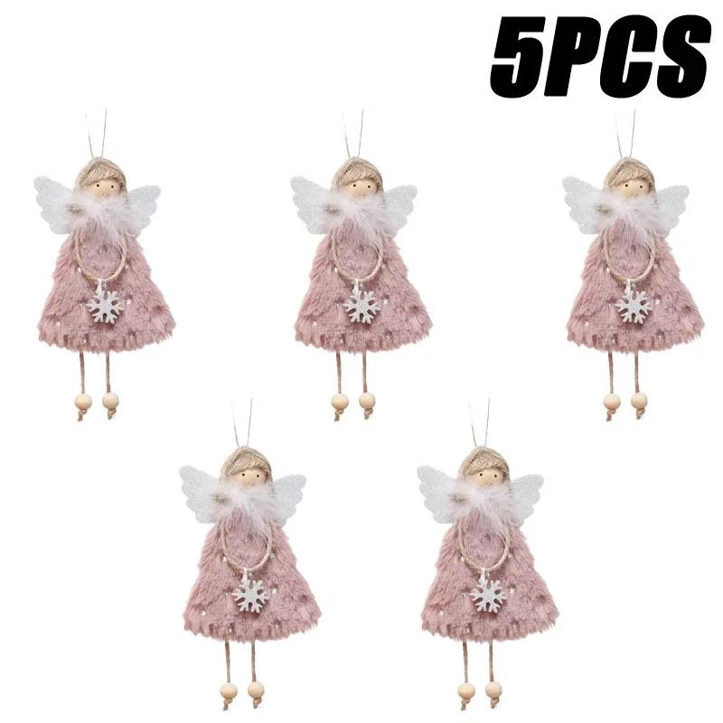 Christmas Hanging Angel Doll Pendant Plush Angel Ornaments Xmas Tree Decors for Wedding Birthday Party New Year Holiday Decor
