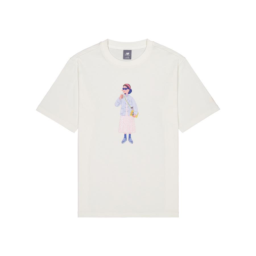 New Balance T Shirt Unisex Ivory White NEE28093-IV L
