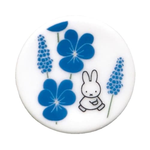 Dick Bruna "Miffy" Chopstick Rest, Approx. 4cm, Dishwasher Safe, Flower Pattern, Blue, Made in Japan, 208696