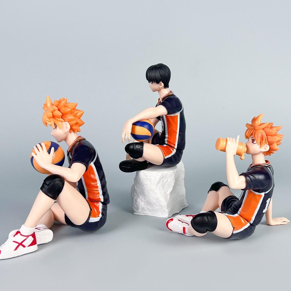 Anime Haikyuu Volleyball Character Statue Hinata Kageyama Mini Collectible Model PC Case Ornament Gift