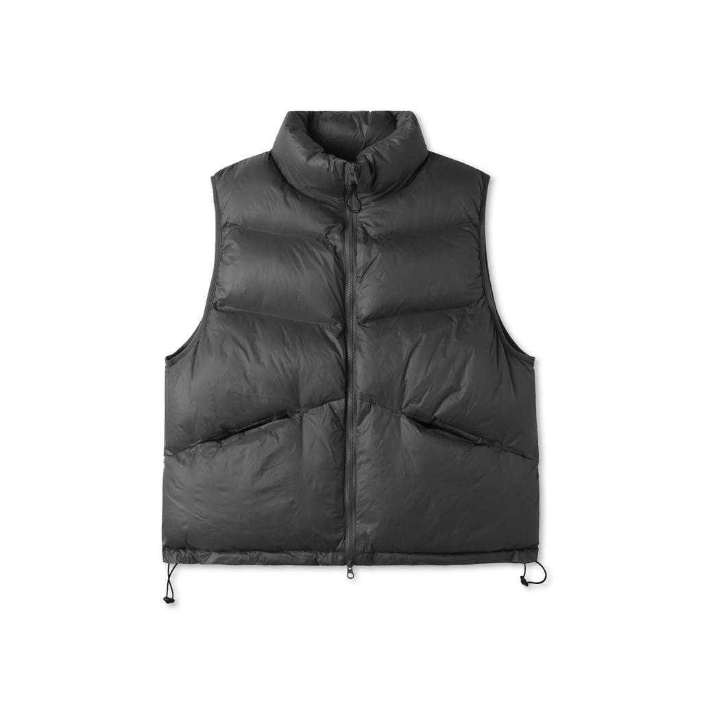 Apostrophe Comma Glossy Angle Pocket Padded Vest (Dark Grey)