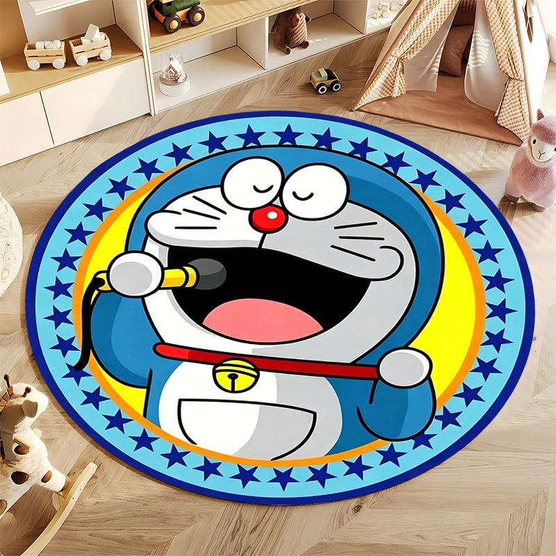 

Free Shipping! Cute Doraemon Round Carpet Bedroom Living Room Sofa Decor Mat with Pikachu Charmander Print, Outdoor Camping Rugs Diameter -60cm