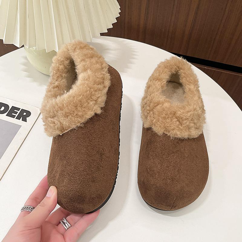 Retro popular niche design feeling Mao Mao edge women winter new wear Mao Mao warm cotton shoes