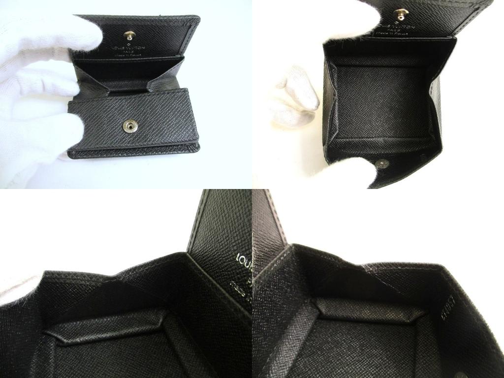 Authentic LOUIS VUITTON Taiga Ardoise Leather Coin Purse Porto Monnaie Boite #a900  Refurbished