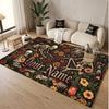 Celebration Theme Soft Crystal Velvet Rug Custom Name & Text Print Non Slip Floor Rug for Bedroom Living Room