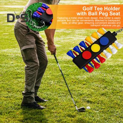 Golf Tee Tutucu Taşınabilir Golf Tee Depolama Tutucu 12 Golf Tee Deliği Golf Çantası Bağlantısı Golf Tee Taşıyıcı Arabalar Vuruş için