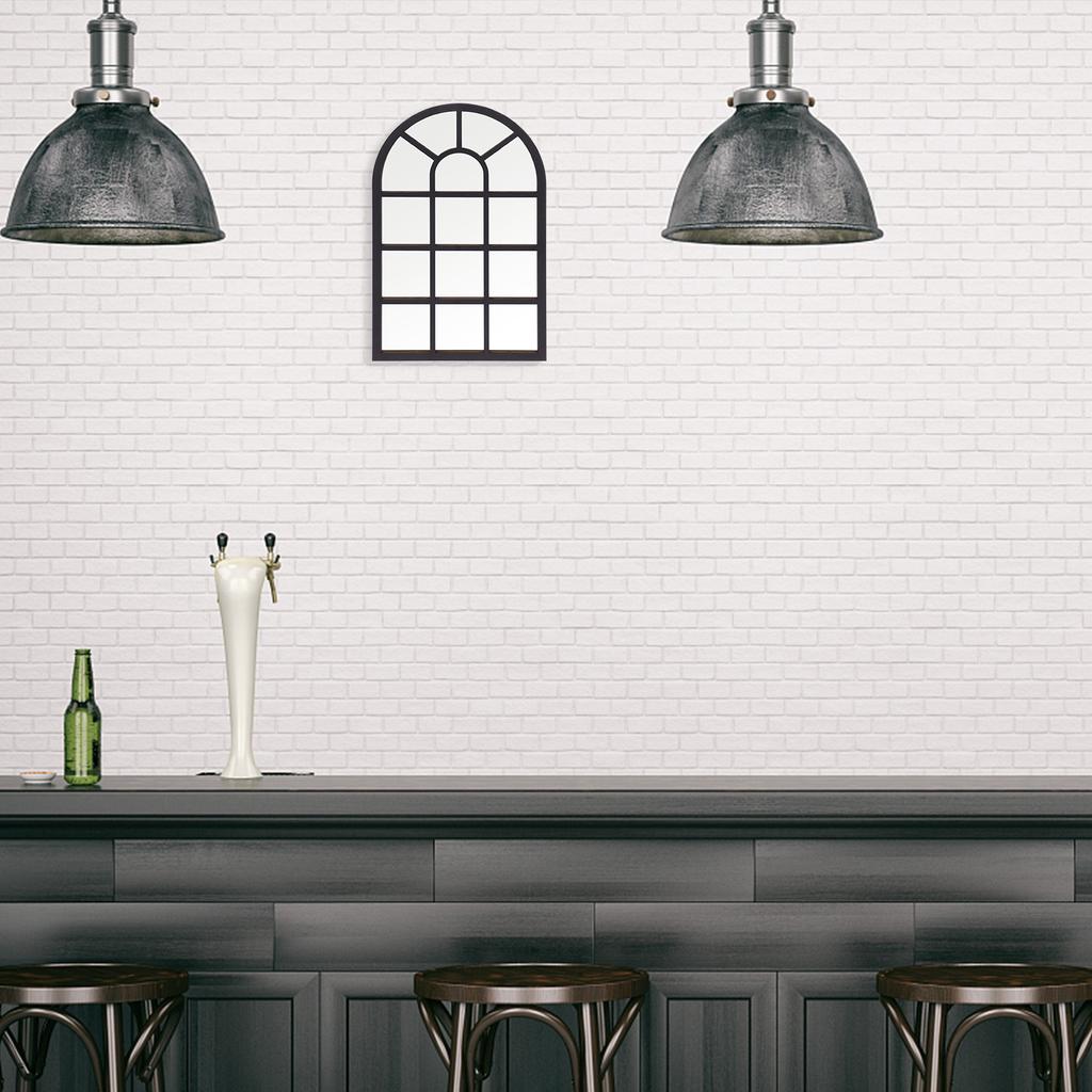 Extra Large Window Shaped Wall Decal Self Adhesive Wooden Frame Decor for Living Room Bedroom Indoor Space Rustic Farmhouse Vibe