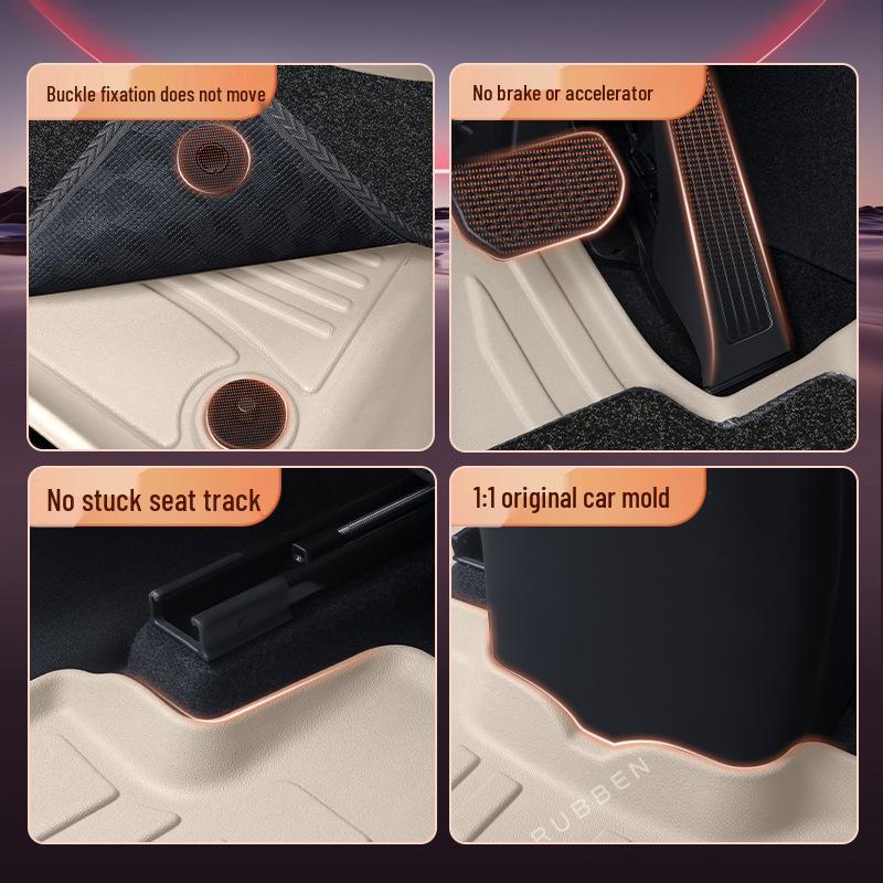 Letao L90 Foot Pads - TPE Full Surround Carpets for 2025 Model Cars: Interior Modification and Decoration Accessories