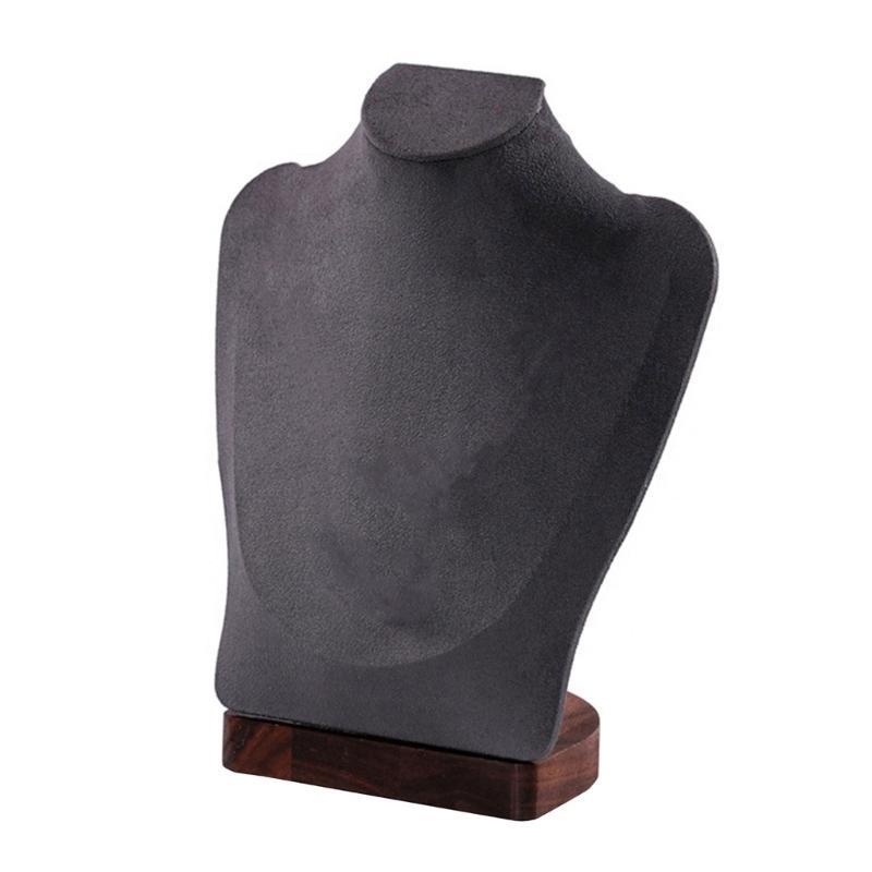 652F Walnut Jewelry Holder Necklace Display Bust Multifunctional Mannequin Dresser Props for Displaying Necklaces