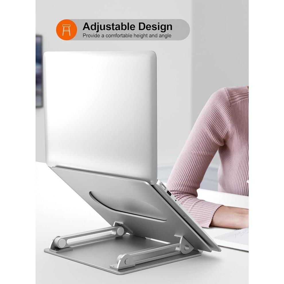 Adjustable Laptop Stand, Wide Compatibility Aluminum Alloy Computer Notebook Stand Holder, Ergonomic Design 4 11-17" Laptops, Supports Up To 13.2 Lbs