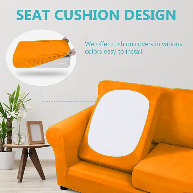 

Эластичные чехлы для диванов, чехлы на сиденья дивана, моющаяся защита для мебели, чехол для дивана для гостиной с эластичным дном Back Cushion Cover оранжевый