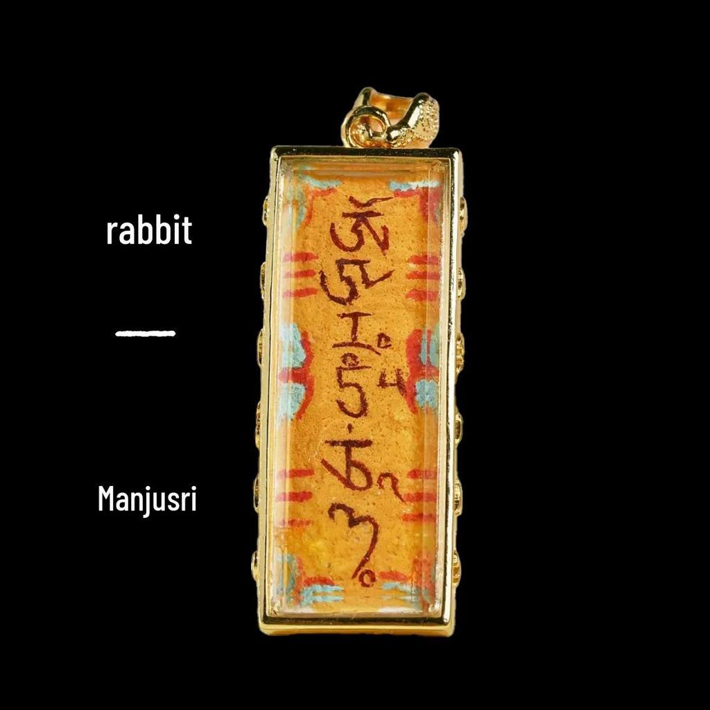 Hand-Painted Zodiac Amulet Necklace: Twelve Signs & Eight Guardian Charms in a Thangka Gha Box.