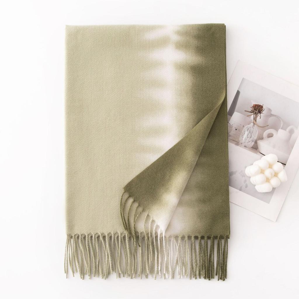 Gradient Color, Scarf, Girls, Autumn/winter, Shawl, Plush Scarf, Warm Scarf