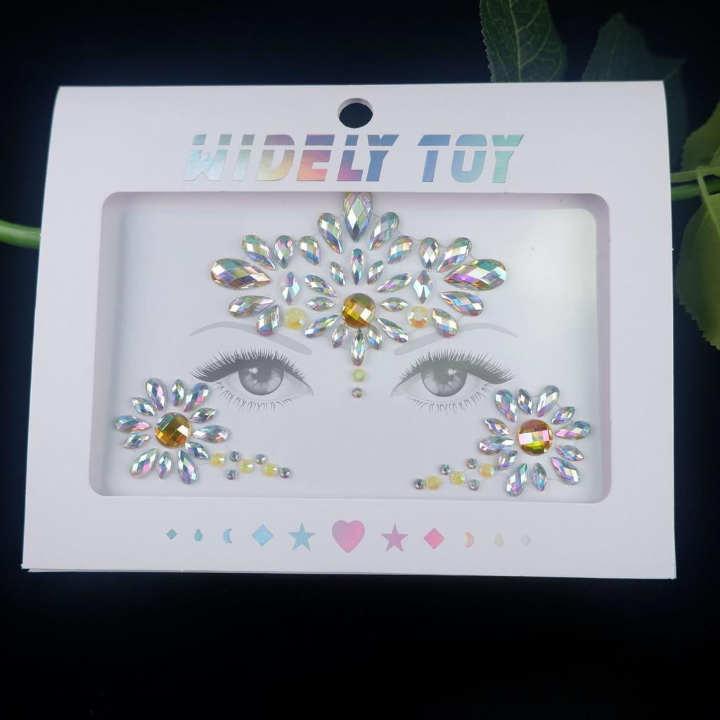 New Crystal Facial Eyebrow Sticker Eye Stickers Forehead Face Sticker Acrylic Gem Temporary Tattoo Party Rhinestone Makeup Tools